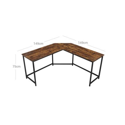 Bureau d'angle SOLEA marron/noir