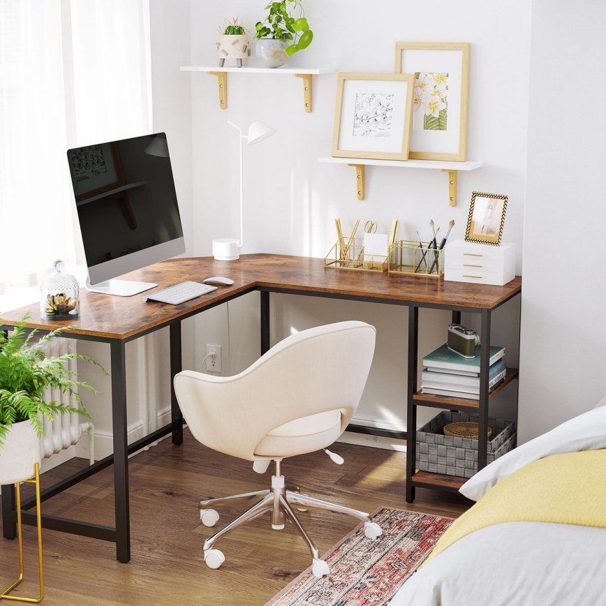 Bureau d'angle SOLEA marron/noir