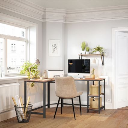 Bureau d'angle SOLEA marron/noir