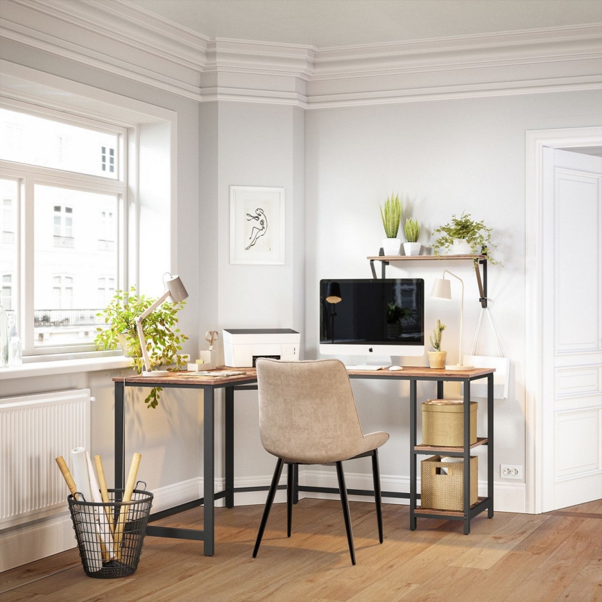 Bureau d'angle SOLEA marron/noir