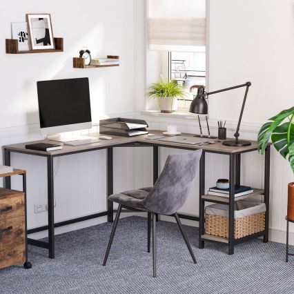 Bureau d'angle SOLEA marron/noir