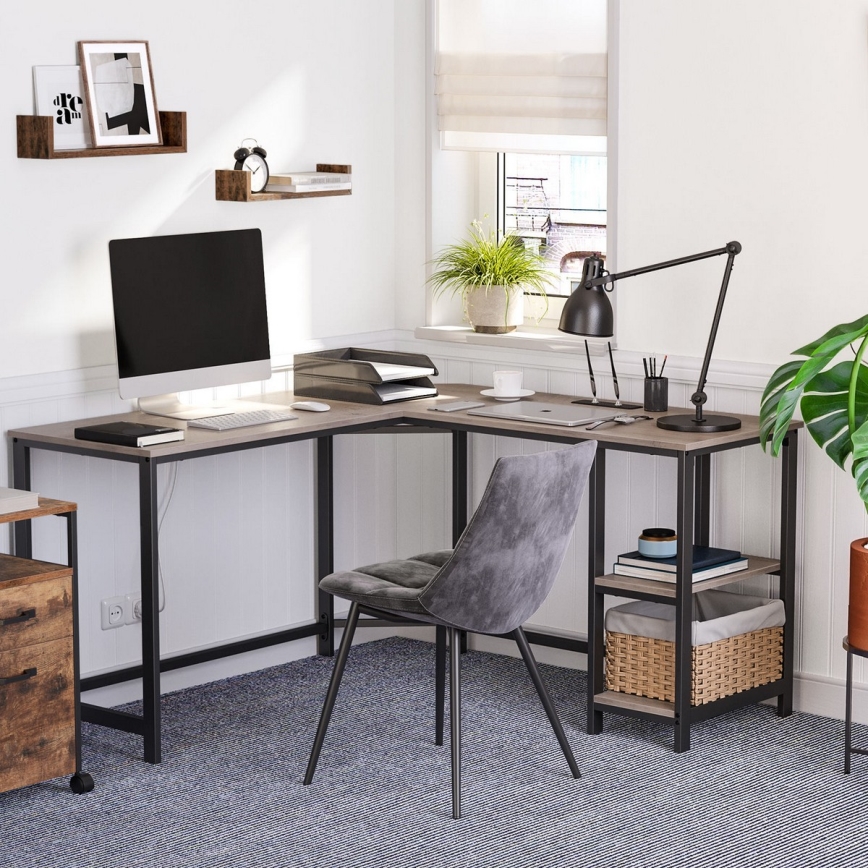 Bureau d'angle SOLEA marron/noir