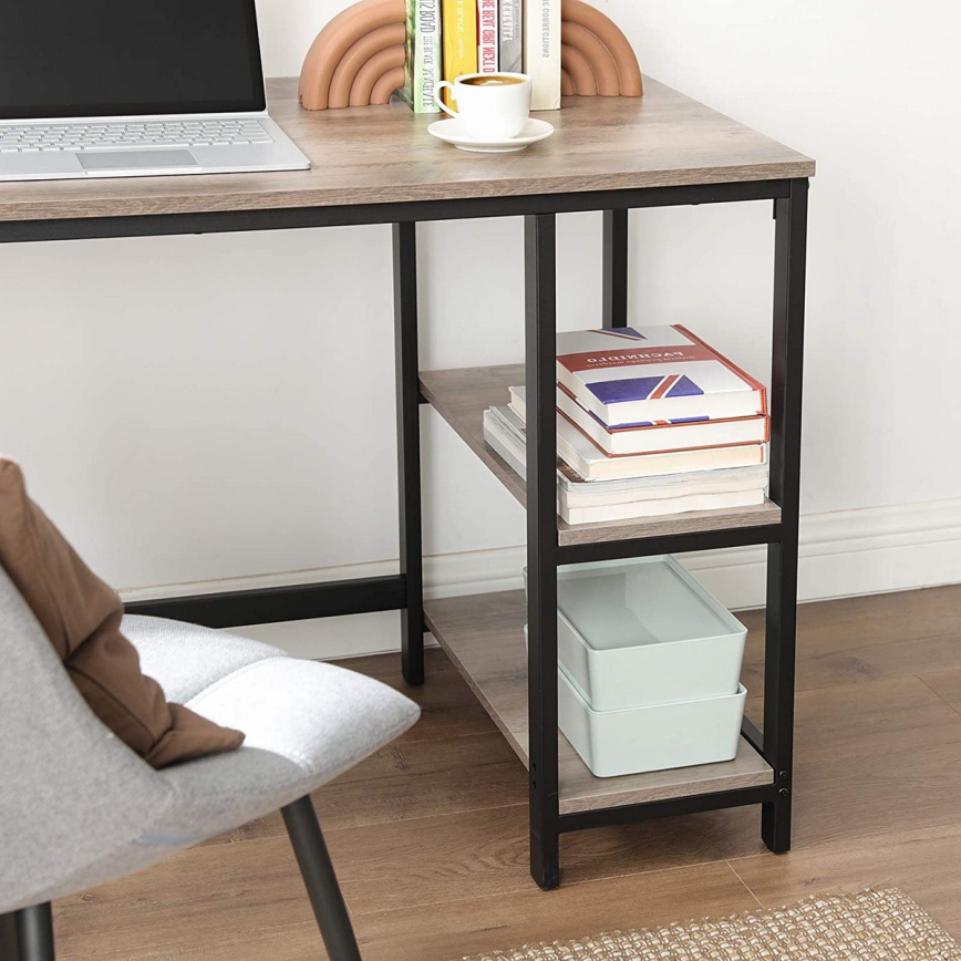 Bureau d'angle SOLEA marron/noir