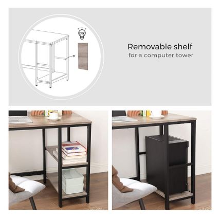 Bureau d'angle SOLEA marron/noir