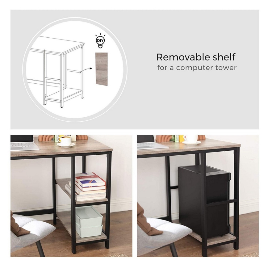 Bureau d'angle SOLEA marron/noir