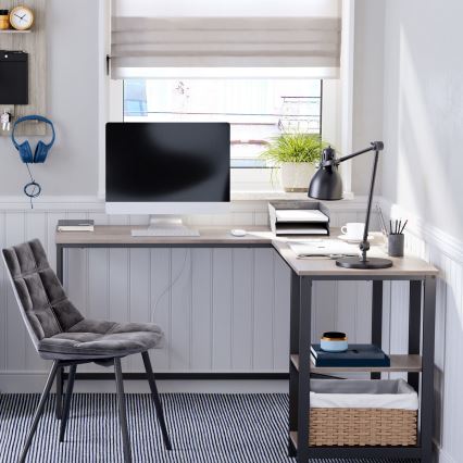 Bureau d'angle SOLEA marron/noir