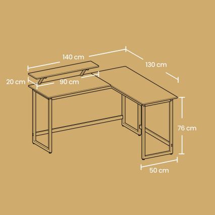 Bureau d'angle SOLEA noir