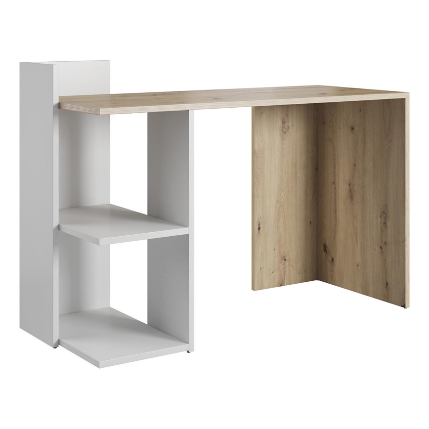 Bureau MARLO chêne artisan/blanc