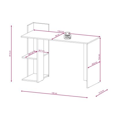 Bureau MARLO gris béton/blanc