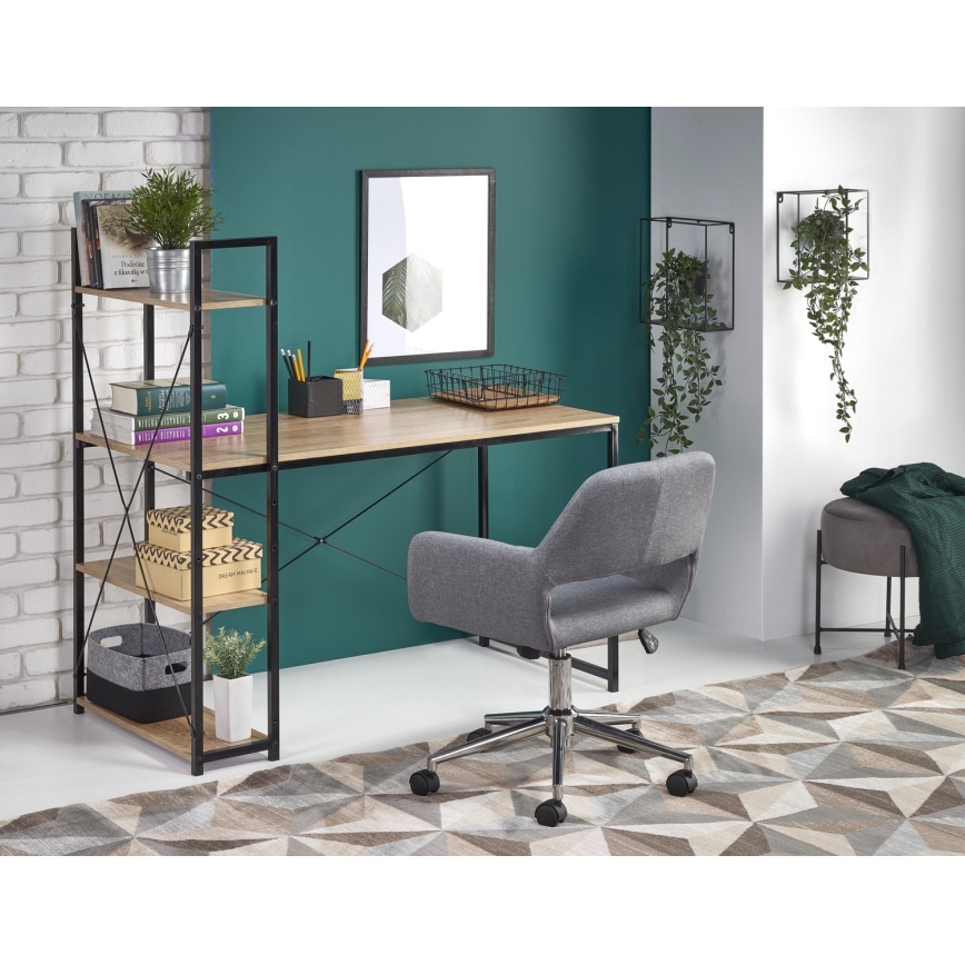 Bureau SERENOR noir/chêne sonoma