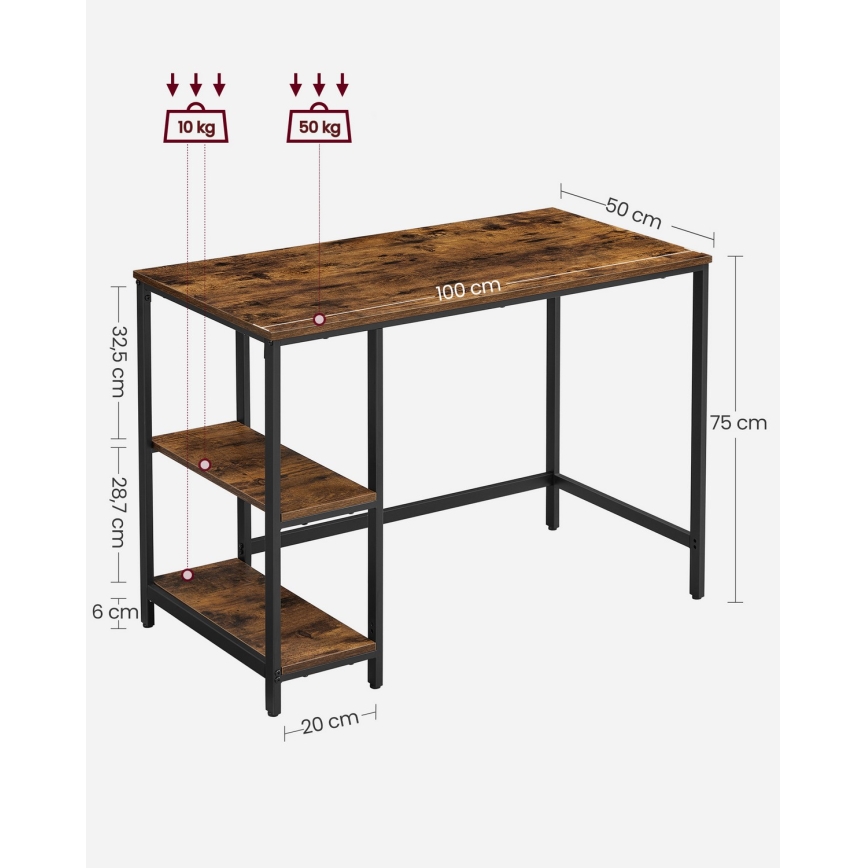 Bureau SOLEA marron/noir