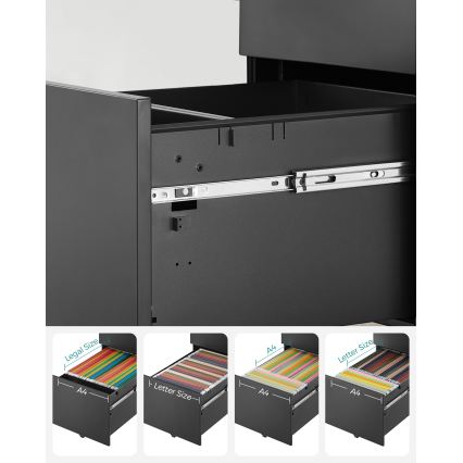 Büro-Rollcontainer SECURIO, schwarz
