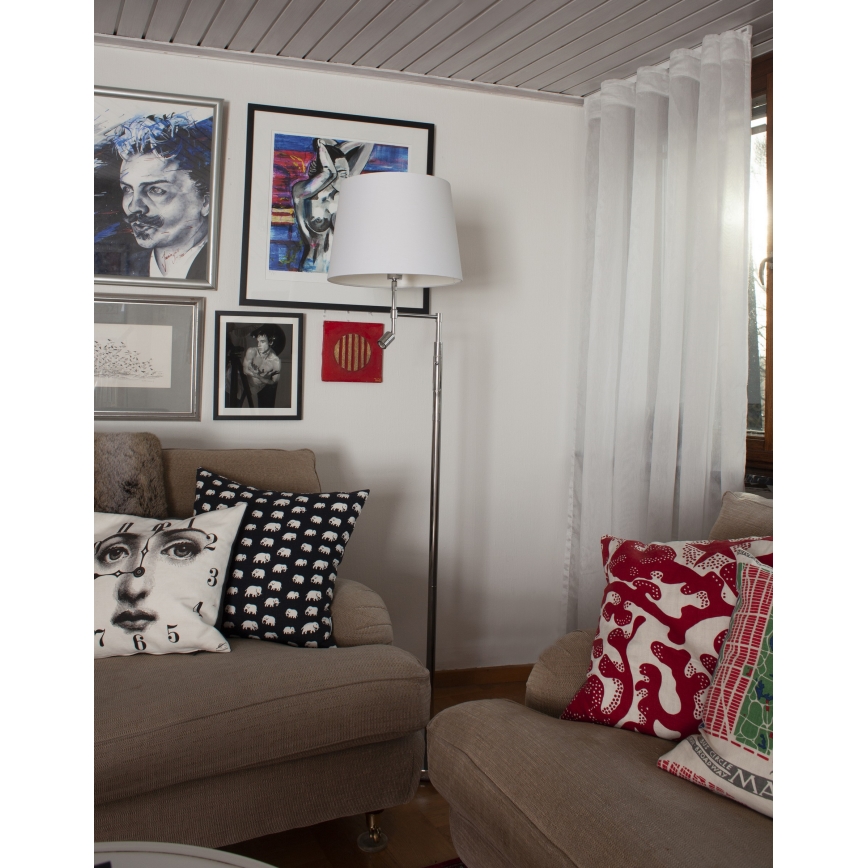 ByRydens - Lampadaire ORLANDO 1xE27/5W/230V + LED/3W blanc/chrome brillant d. 36 cm