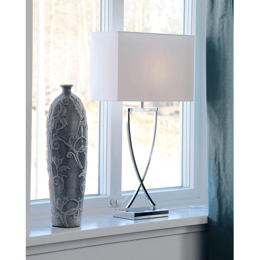 ByRydens - Lampada da tavolo OMEGA 1xE27/5W/230V bianco/cromo lucido