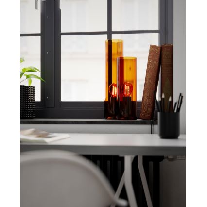 ByRydens - Lampada da tavolo FLAKE 1xE27/8W/230V marrone/fumé