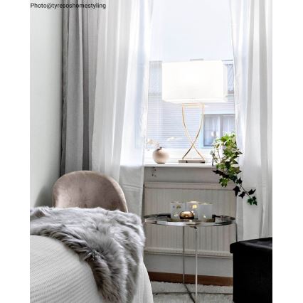 ByRydens - Tischlampe OMEGA 1xE27/5W/230V weiß/messing