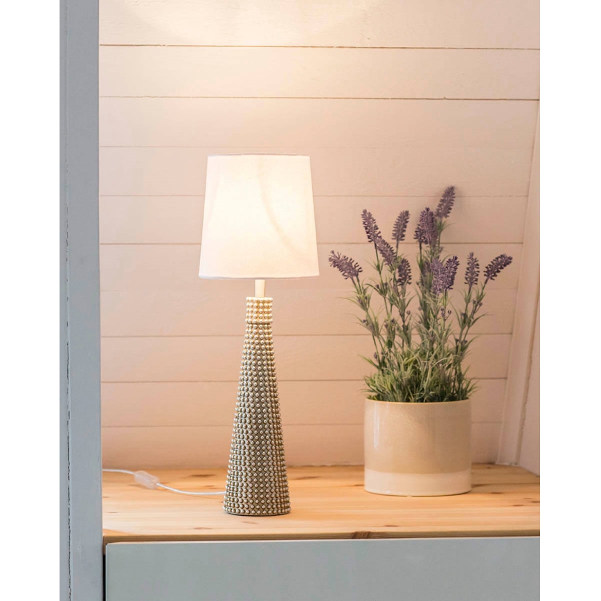 ByRydens - Lampada da tavolo LOFTY 1xE27/5W/230V bianco/argento