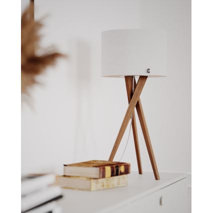 ByRydens - Lampada da tavolo VEGA 1xE27/8W/230V bianco/rovere