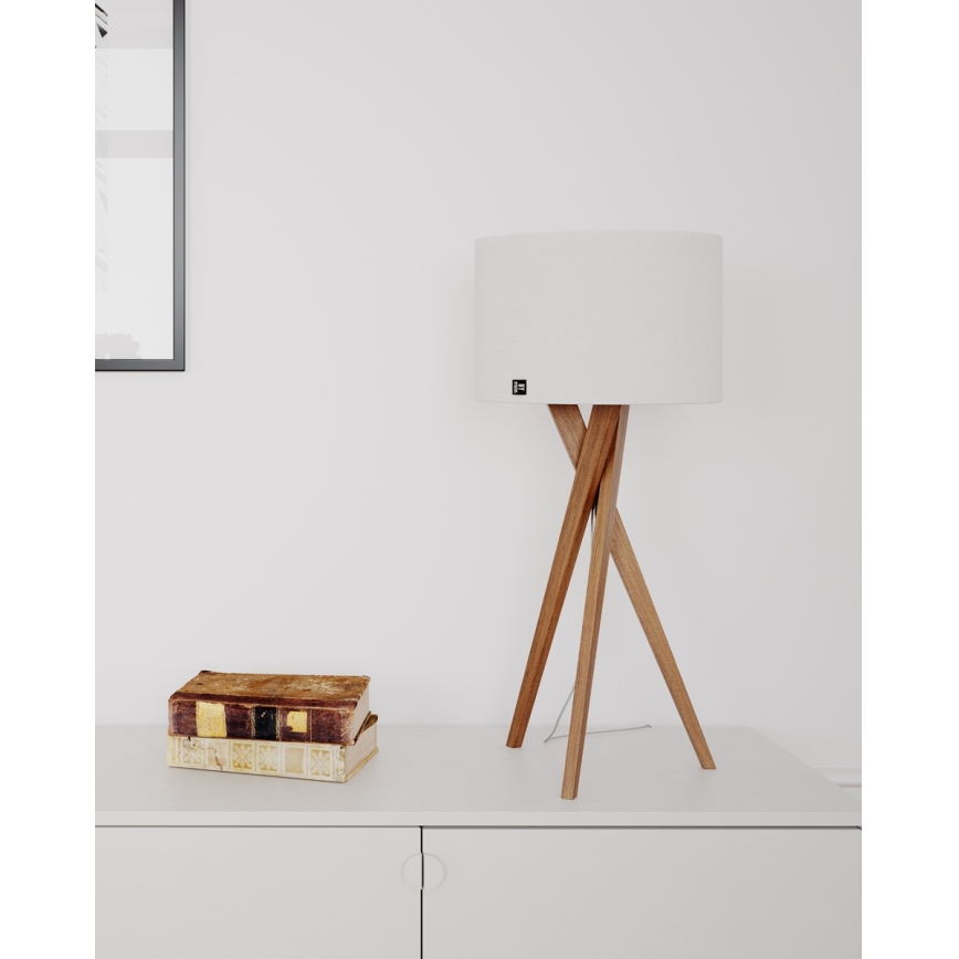 ByRydens - Lampada da tavolo VEGA 1xE27/8W/230V bianco/rovere