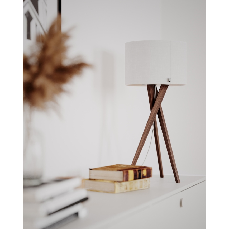 ByRydens - Lampada da tavolo VEGA 1xE27/8W/230V bianca/noce