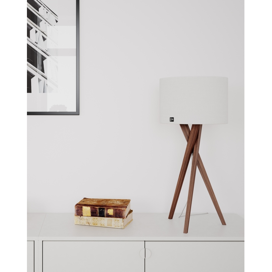 ByRydens - Lampada da tavolo VEGA 1xE27/8W/230V bianca/noce