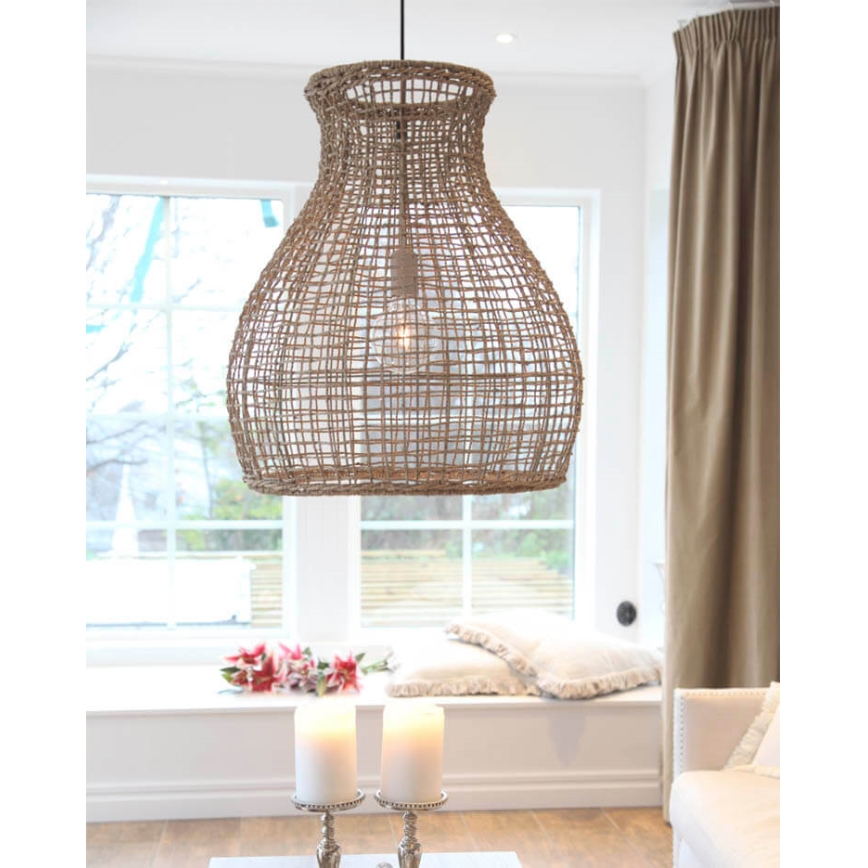 ByRydens - Hängeleuchte SEAGRASS 1xE27/8W/230V beige d 49 cm