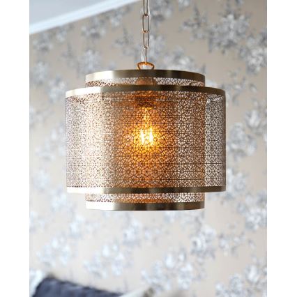 ByRydens - Lampadario a sospensione con catena HERMINE 1xE27/5W/230V ottone diametro 34 cm