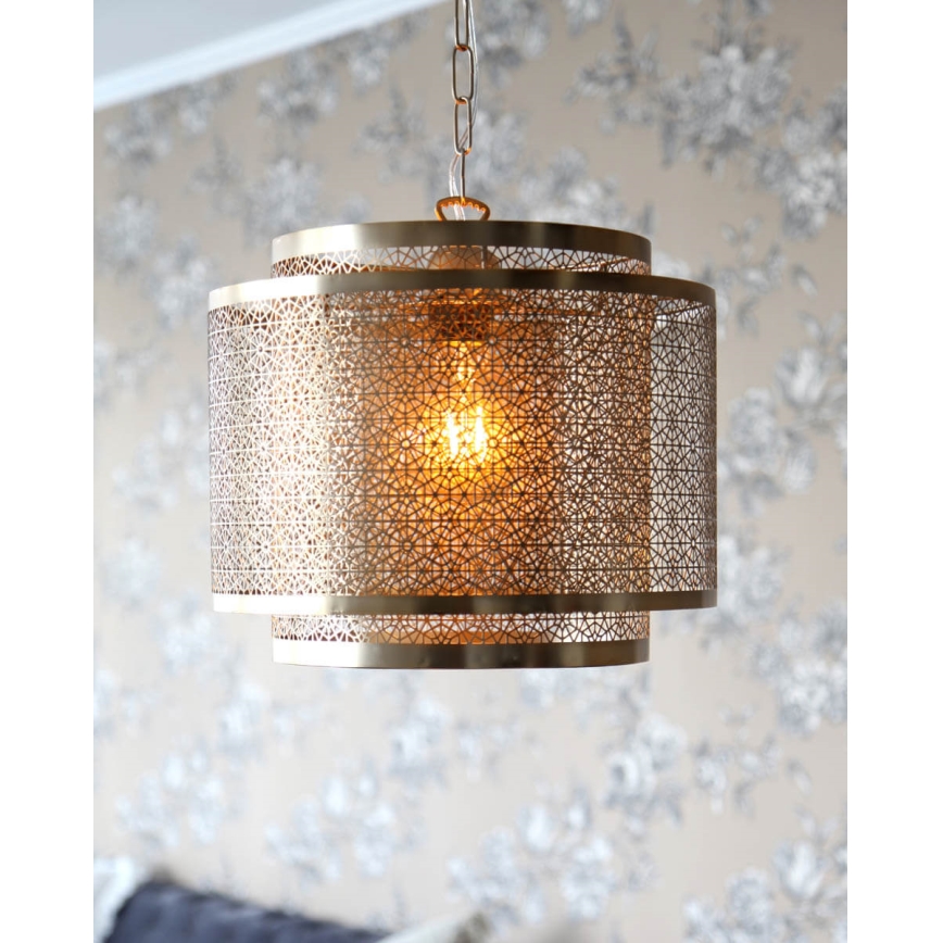 ByRydens - Lampadario a sospensione con catena HERMINE 1xE27/5W/230V ottone diametro 34 cm