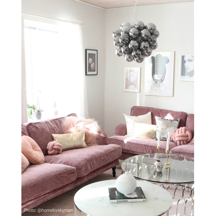 ByRydens - Lampadario a sospensione con filo GROSS 8xG9/4W/230V fumé/nero diametro 50 cm