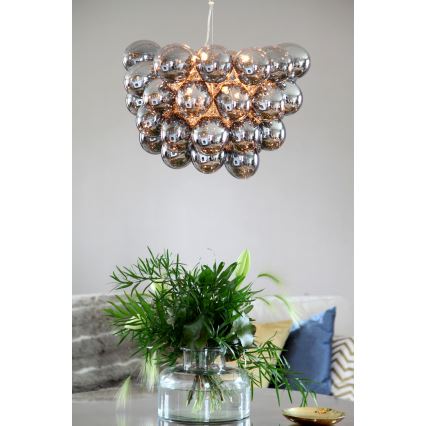 ByRydens - Suspension filaire GROSS 8xG9/4W/230V fumé/noir d. 50 cm