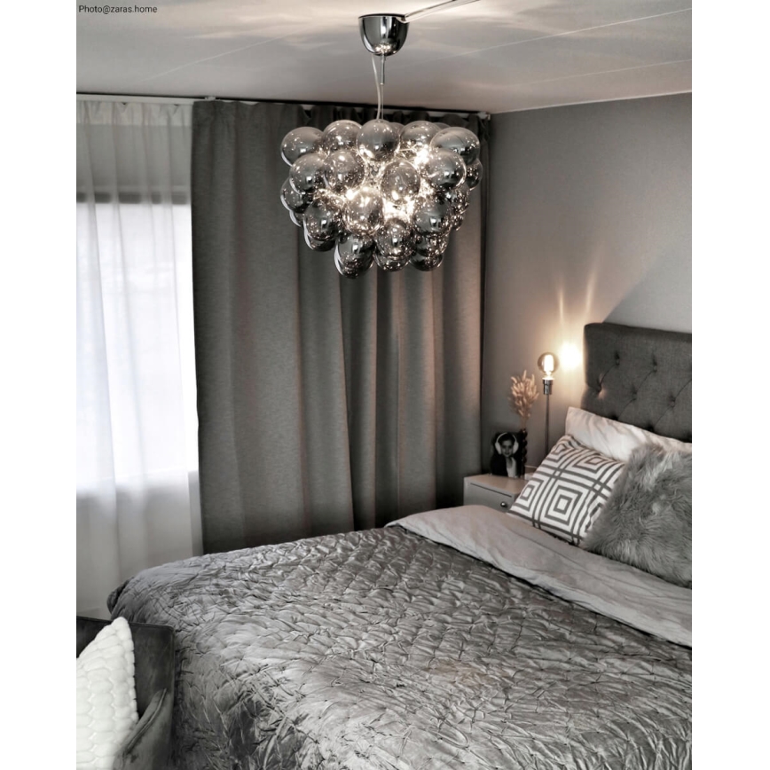 ByRydens - Suspension filaire GROSS 8xG9/4W/230V fumé/noir d. 50 cm