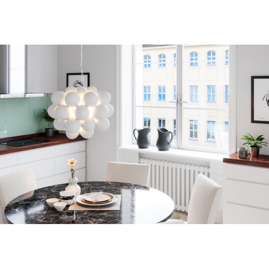 ByRydens - Lampadario a sospensione con filo GROSS 8xG9/4W/230V bianco diametro 50 cm