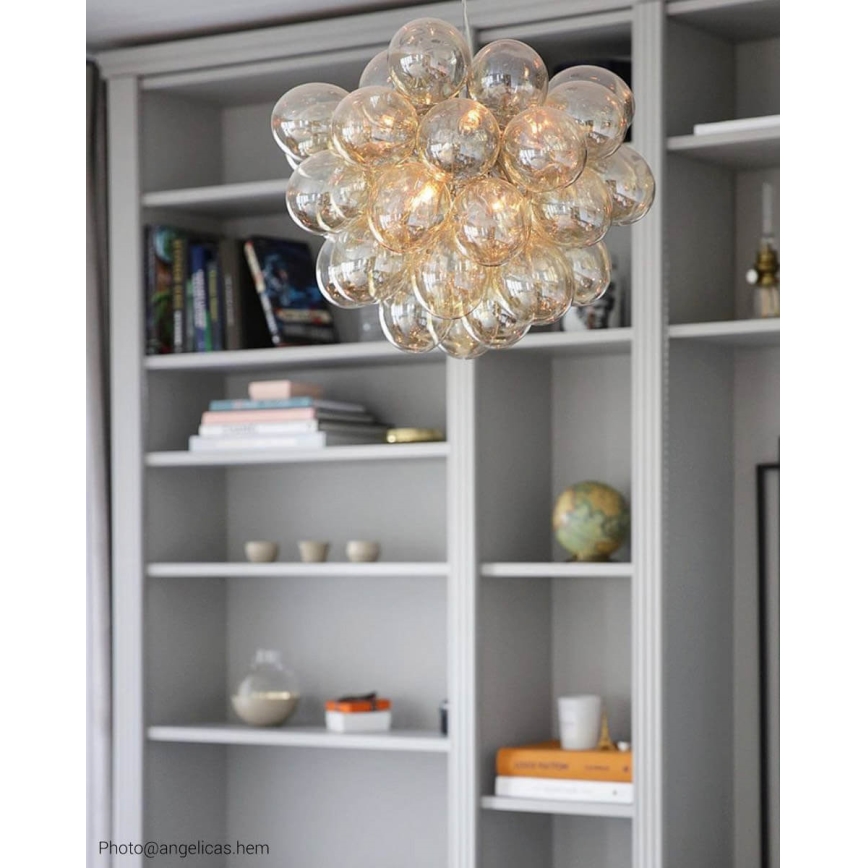 ByRydens - Lampadario a sospensione con filo GROSS 8xG9/4W/230V fumé/marrone diametro 50 cm