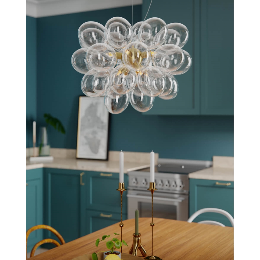 ByRydens - Suspension sur câble GROSS 8xG9/5W/230V transparente