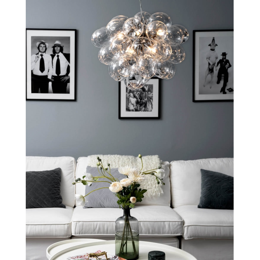 ByRydens - Lampadario a sospensione con filo GROSS 8xG9/4W/230V limpido diametro 50 cm