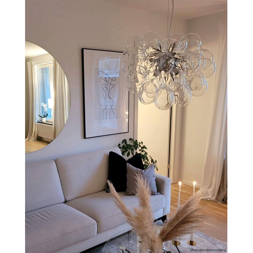 ByRydens - Lampadario a sospensione con filo GROSS 8xG9/4W/230V limpido diametro 50 cm