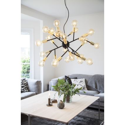 ByRydens - Lampadario a sospensione con filo HEROES 24xE27/5W/230V nero diametro 80 cm