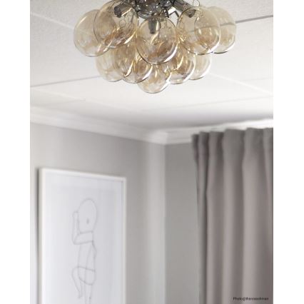 ByRydens - Plafoniera GRANDE 3xG9/4W/230V fumé/marrone diametro 30 cm