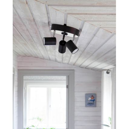 ByRydens - Strahler CORRECT 3xGU10/7W/230V schwarz d 20 cm