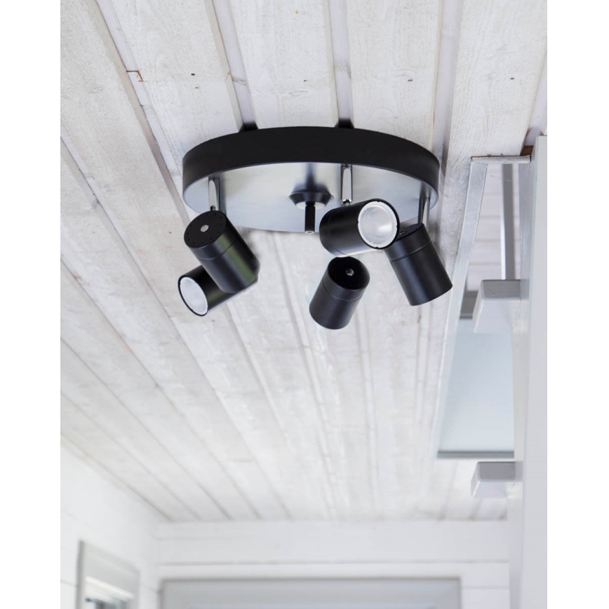 ByRydens - Faretto CORRECT 5xGU10/7W/230V nero Ø 30 cm