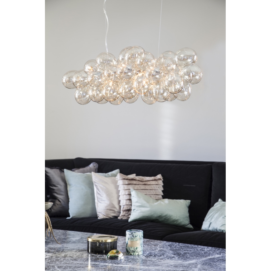 ByRydens - Lampadario a sospensione con filo GROSS BAR 8xG9/4W/230V fumé/marrone