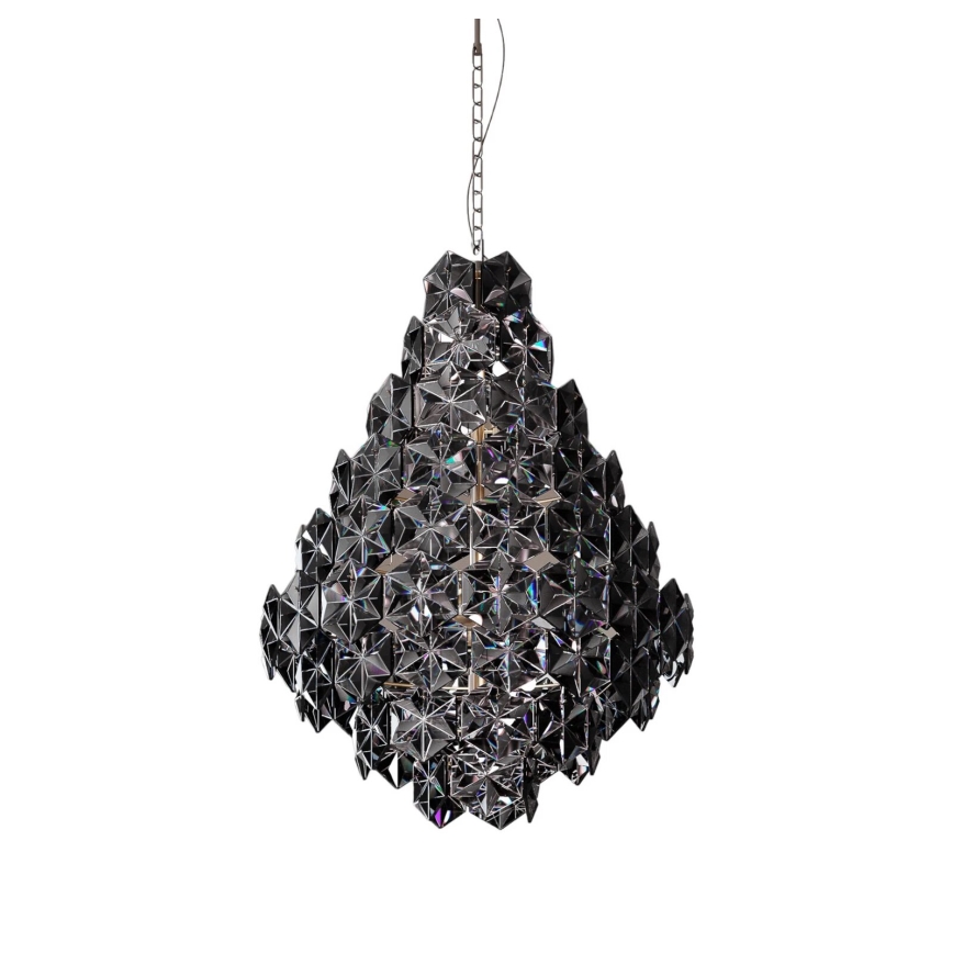 ByRydens - Lampadario a sospensione con catena MONARQUE GRANDE 11xE14/5W/230V nero diametro 58 cm