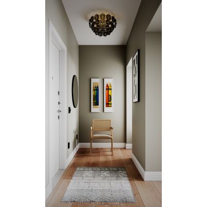 ByRydens - Plafoniera MONARQUE 3xE27/5W/230V nero diametro 51 cm