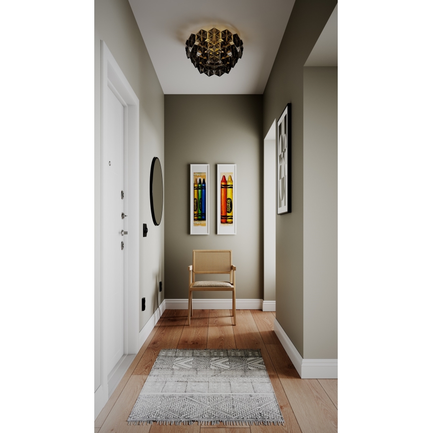 ByRydens - Plafoniera MONARQUE 3xE27/5W/230V nero diametro 51 cm