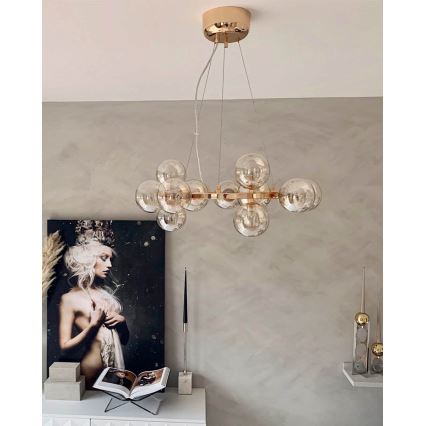 ByRydens - Hängeleuchte SPLENDOR 15xG9/5W/230V rauchig/braun d 58 cm