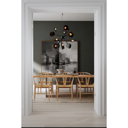 ByRydens - Lampadario a sospensione con filo TURNO 18xG9/4W/230V oro/nero diametro 80 cm