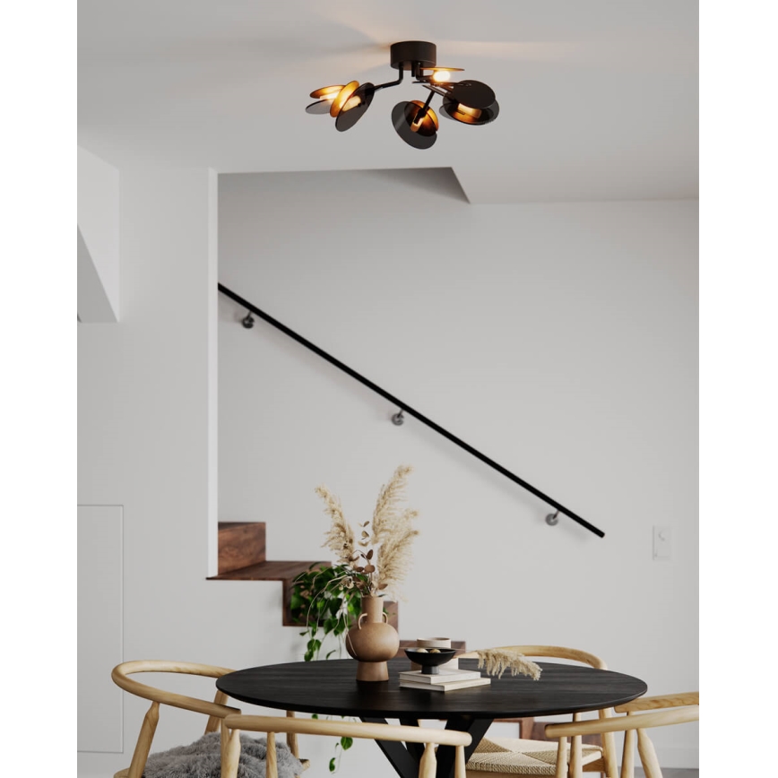 ByRydens - Lampadario a plafone TURNO 6xG9/4W/230V oro/nero