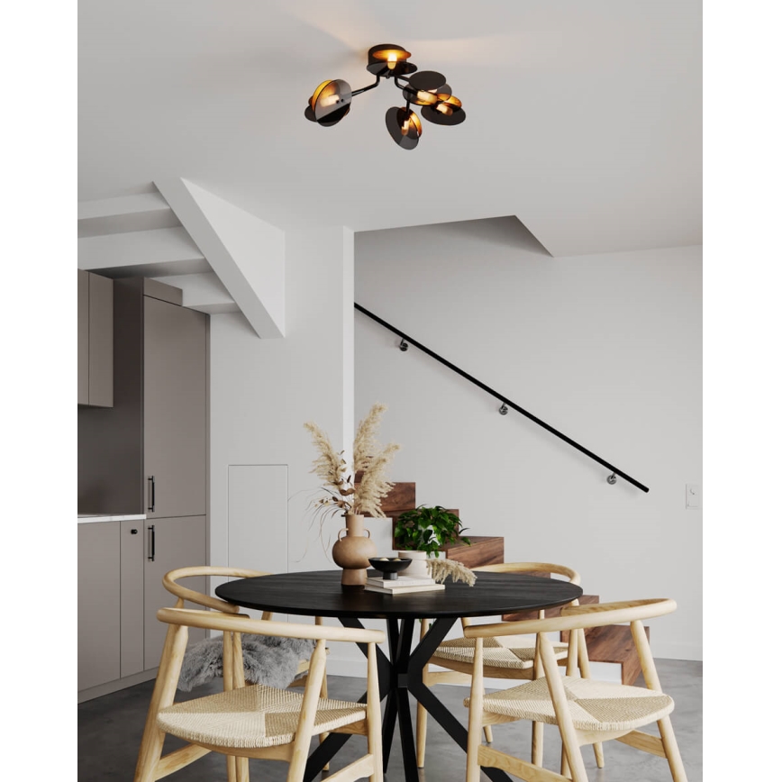 ByRydens - Lampadario a plafone TURNO 6xG9/4W/230V oro/nero