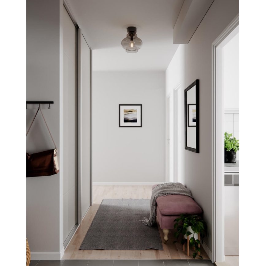 ByRydens - Plafonnier DOLORES 1xE27/5W/230V Ø 30 cm gris/fumé