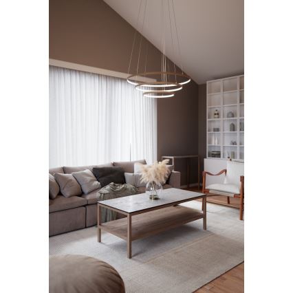 ByRydens - Lampadario LED a sospensione con filo TRIONE LED/45W/230V marrone diametro 80 cm